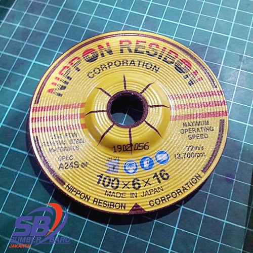 NIPPON RESIBON 4" POLES 4 x 6 MATA BATU GURINDA GERINDA ASAH KUALITAS TERBAIK SBJ