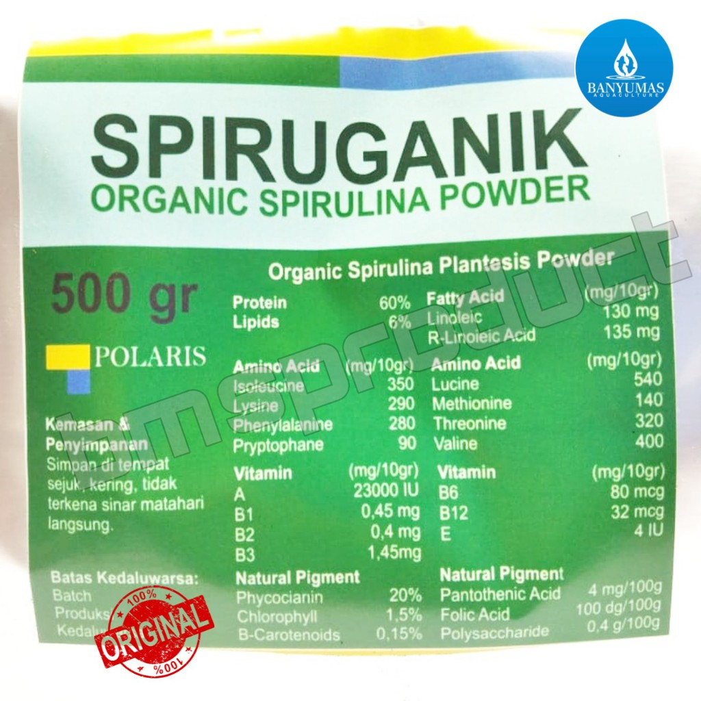 

Spiruganik Spirulina Platensis Powder 500 Gram AA00101