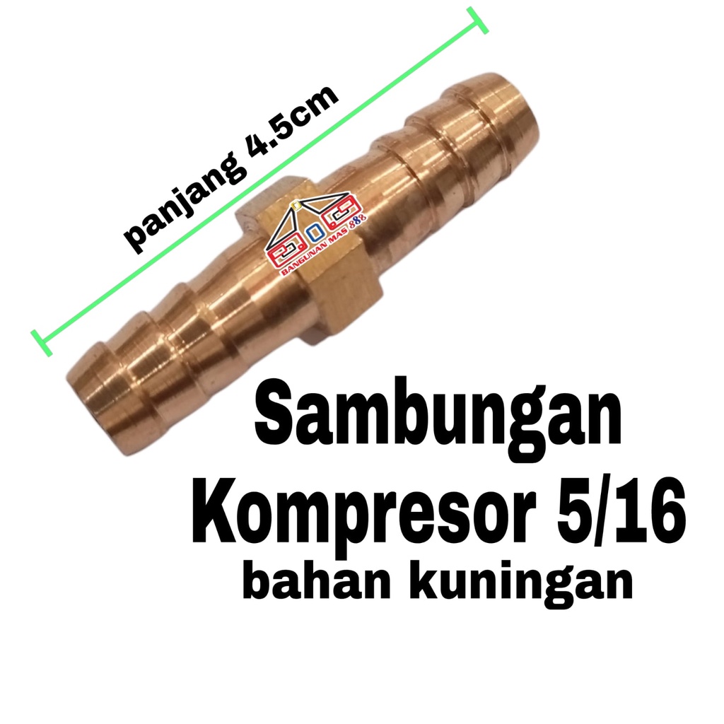 SAMBUNGAN SELANG KOMPRESOR 5/16 lurus-SAMBUNGAN SELANG KOMPRESOR KUNINGAN-SAMBUNGAN- SAMBUNGAN KUNIN