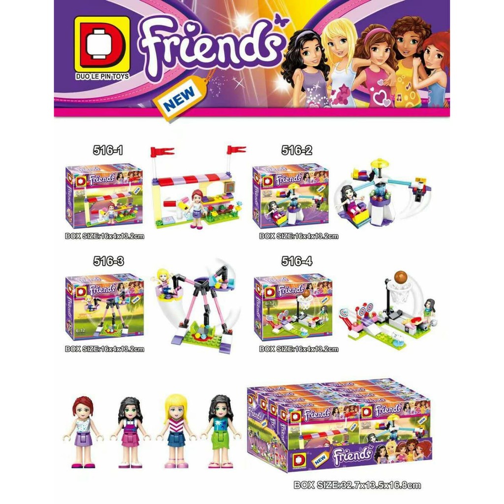 Brick Lego DLP Friends 516 Set Isi 4 Box