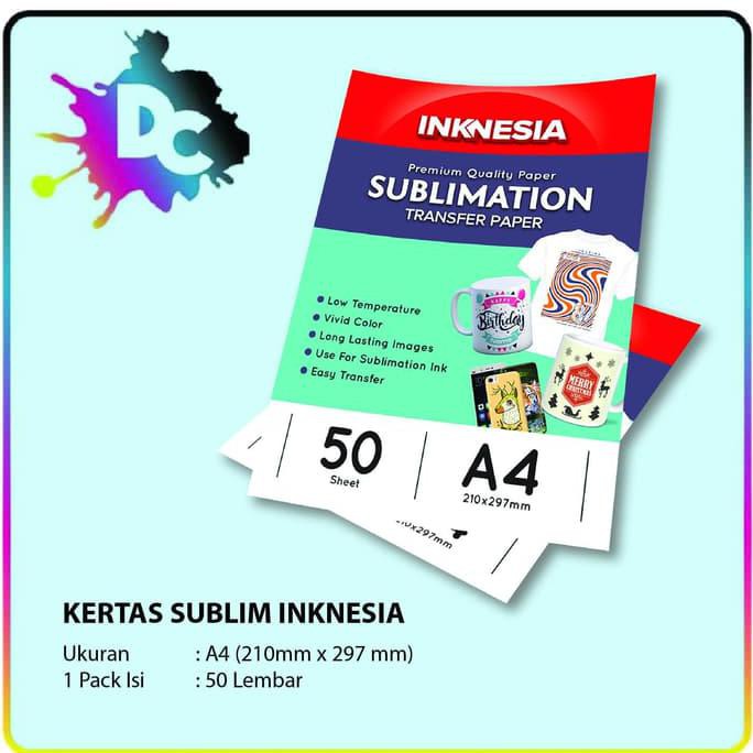 

Kertas Sublim / Sublimation Paper Inknesia ukuran A4 isi 50 Lembar