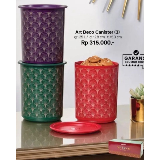 toples art deco canister by tupperware