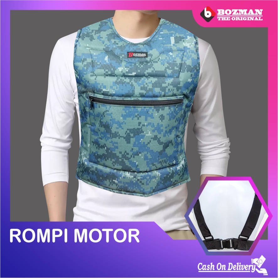 ROMPI MOTOR ANTI ANGIN PELINDUNG DADA TOURING/BIKERS-Single/Lor Grey