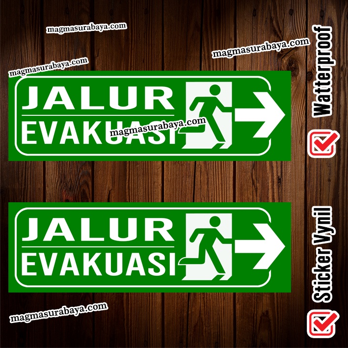 

Sticker stiker label Jalur Evakuasi panah kanan - sticker jalur evakuasi - label