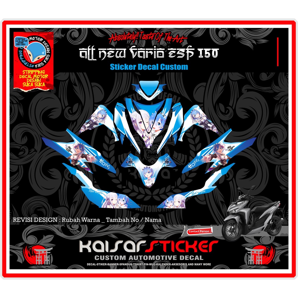 STICKER STRIPING MOTOR STIKER DECAL MOTOR FULL BODY VARIO 125-150 NEW TAHUN 2019 ANIME