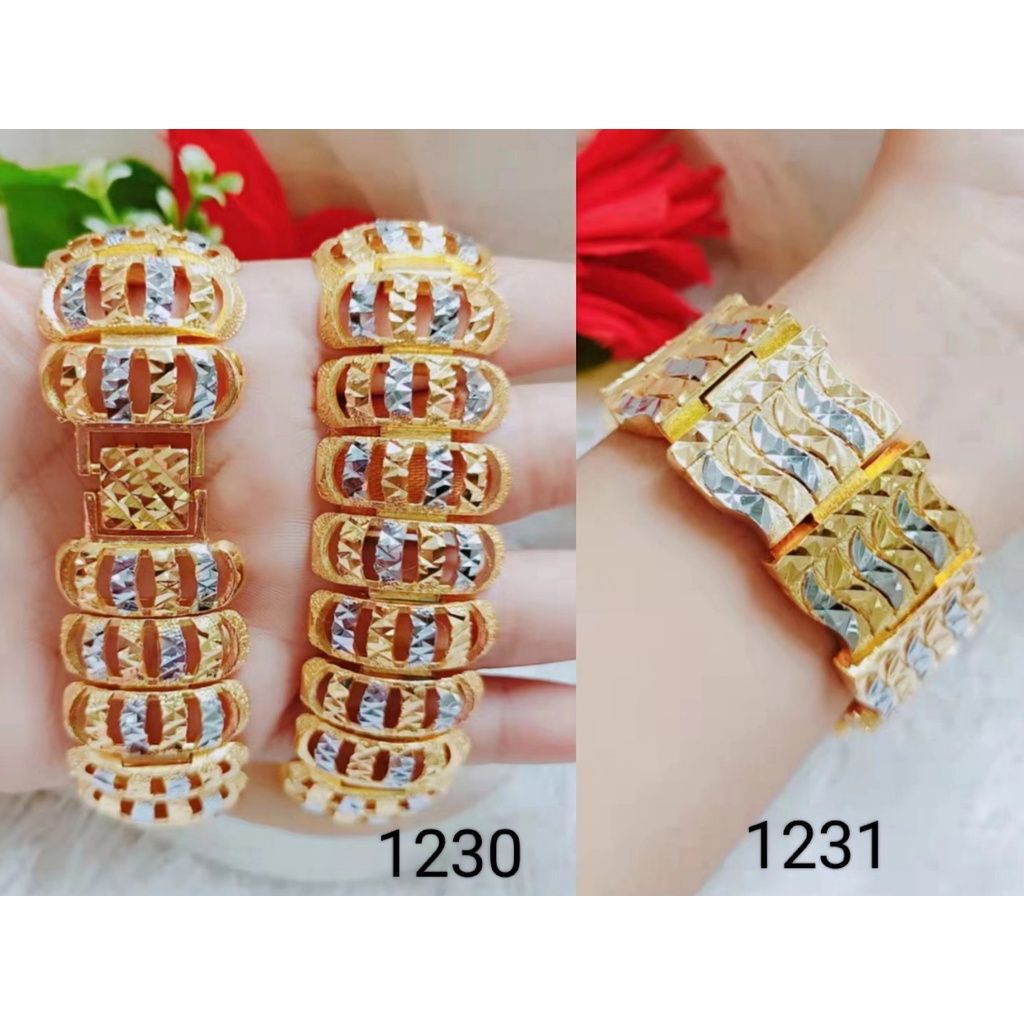 Gelang Xuping Rantai Kombinasi Lapis Emas 24k Perhiasan 1230.1231