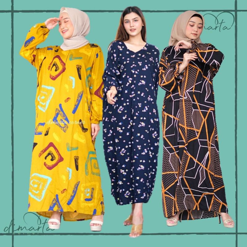 Gamis Daster Homey dress Longdress Lengan Panjang Fashion Muslim Wanita Kekinian Busui Resleting Kat