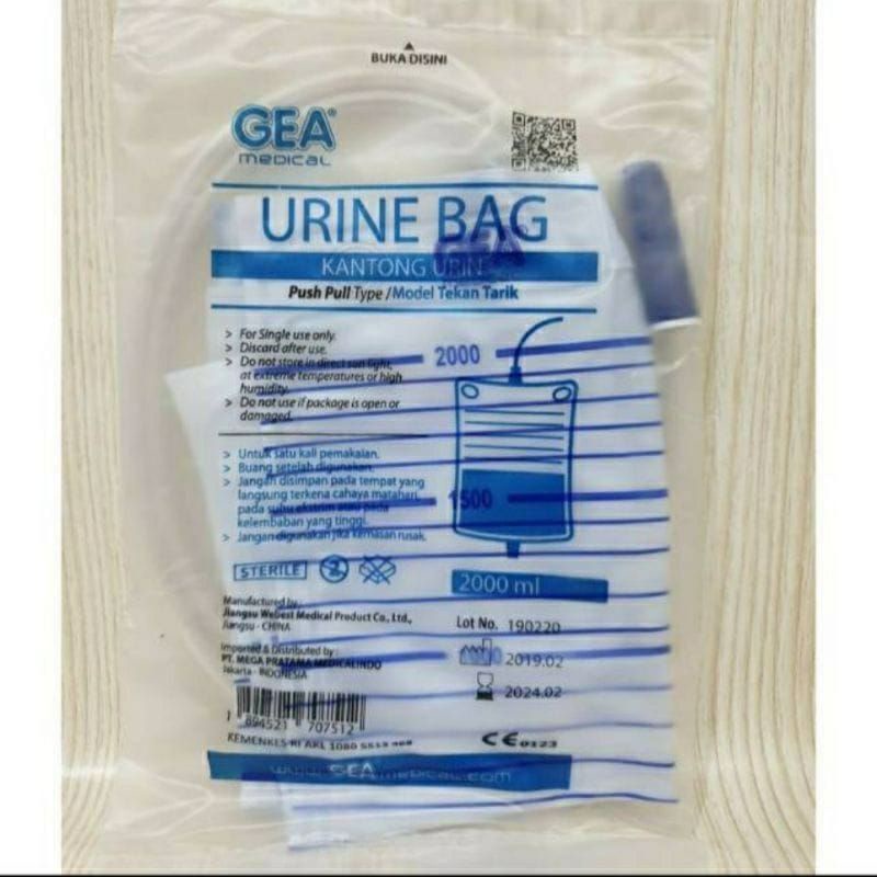 Gea Urine Bag Steril 2000ml HARGA PER 1PCS/ Urin bag / Kantong Penampung Urin