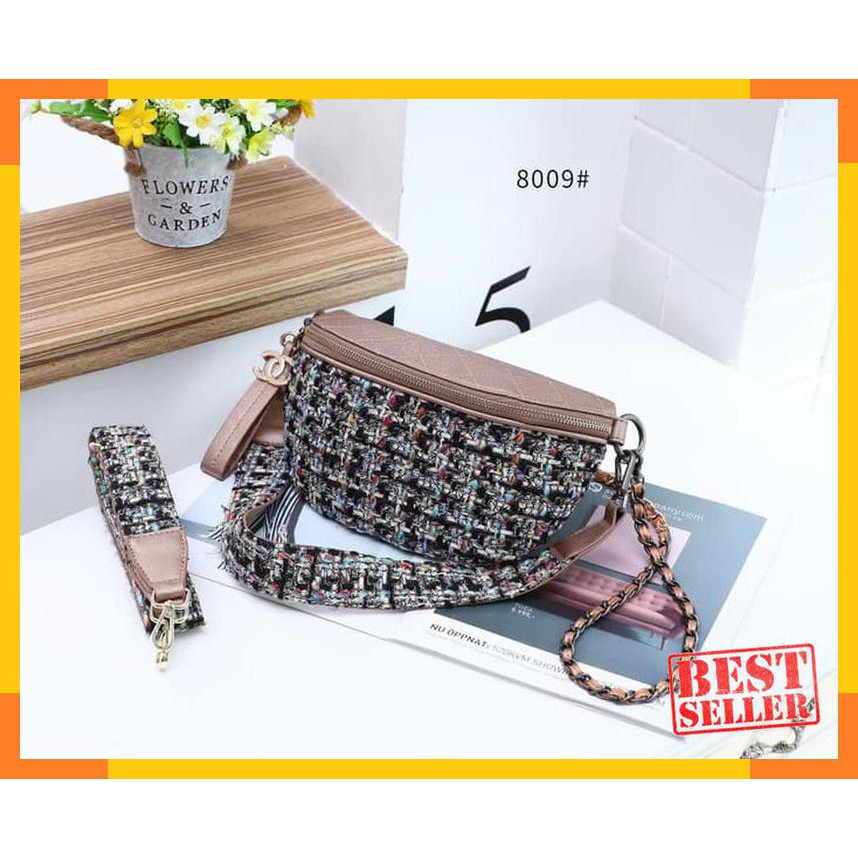 CUCI GUDANG Chanel Tweed 8009 Multifunction |Tas Branded |Tas import |Tas murah MURAH