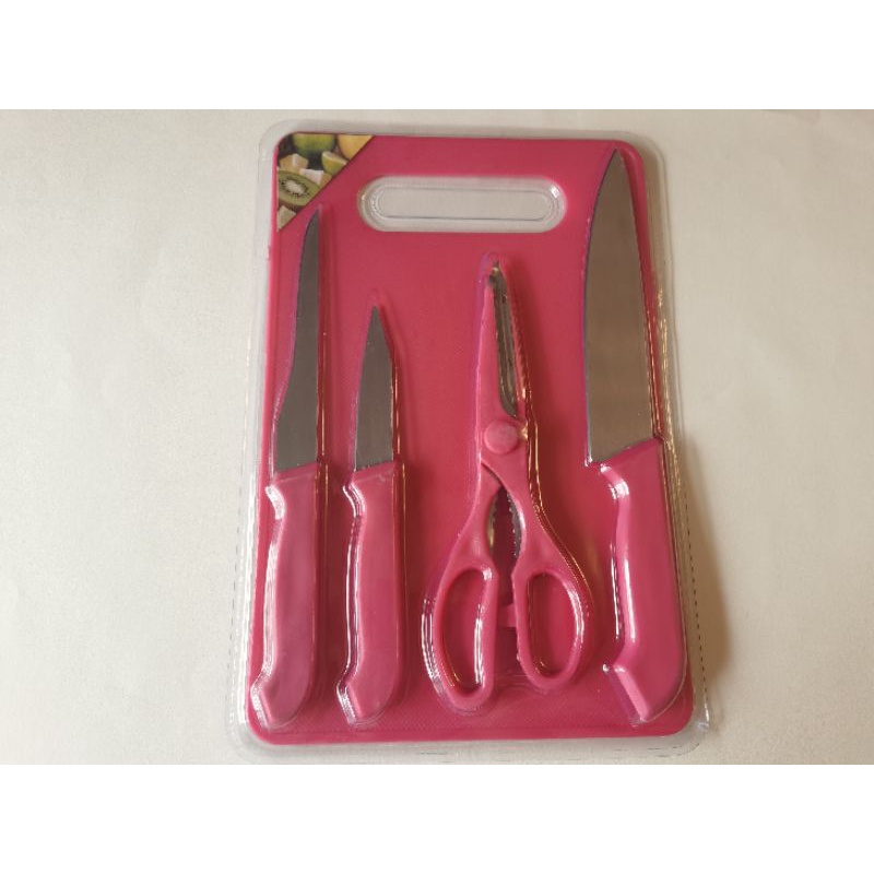 PISAU SET Stainles steel - GUNTING + TALENAN 5 in 1 Dikirim (RANDOM)