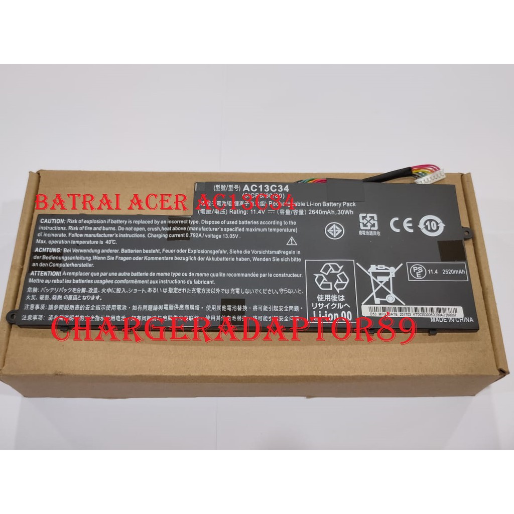 Baterai Laptop ACER E3-111 E3-112M V5-122 V5-132 AC13C34