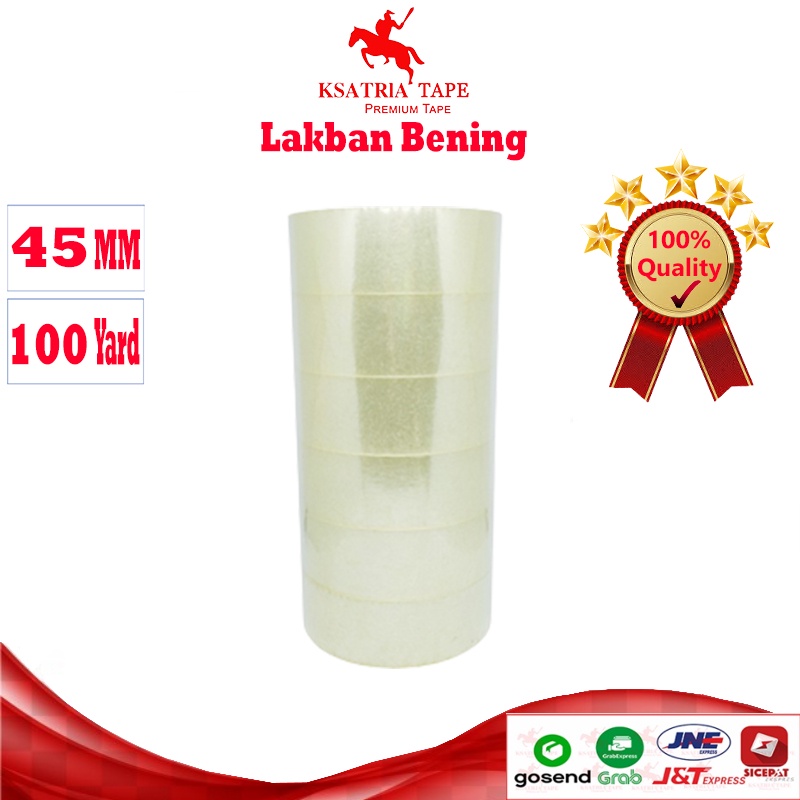 

4ds! [TERMURAH] Lakban OPP Tape / Lakban Bening Dunia Packing Tape 100 Yard (1 Slop) -COD