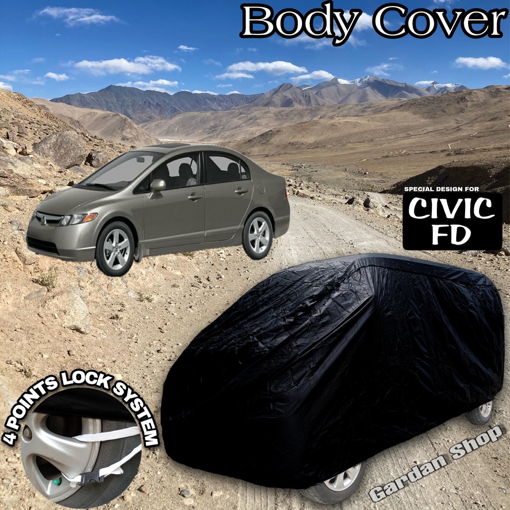 Sarung Mobil CIVIC FD Hitam POLOS Body Cover Civic Fd Full Black