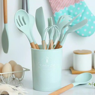 Kitchen set utensil silicone 12pc / sodet set peralatan memasak