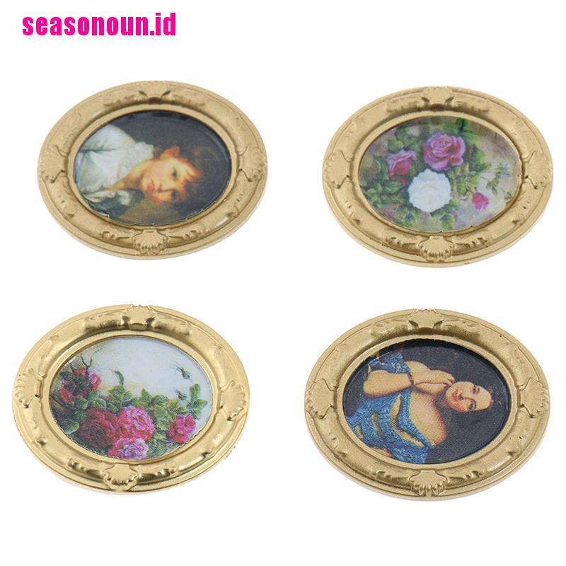 (seasonoun) Miniatur Lukisan Dinding Skala 1: 12 Untuk Dekorasi Rumah Boneka