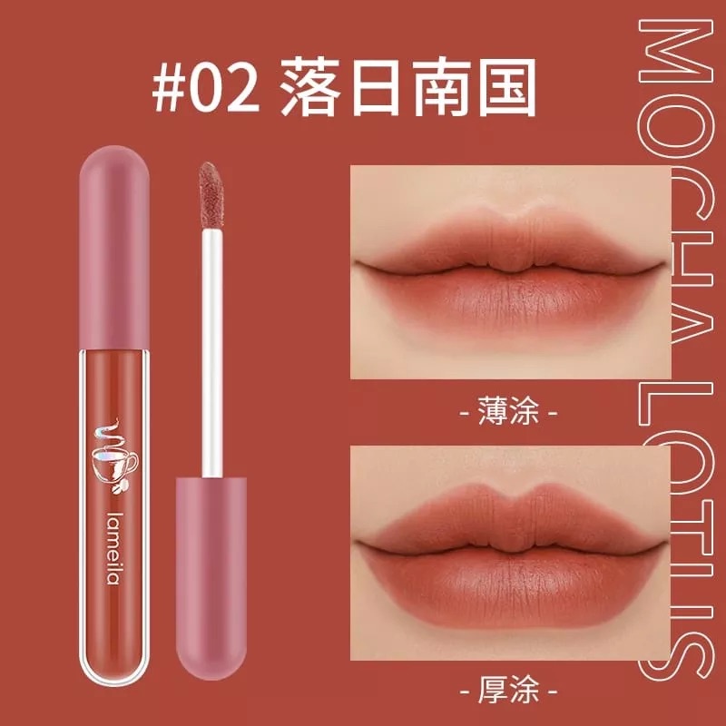 LAMEILA Lip Cream Mocha Lotus LM-1041 / LM 1041 / LM1041 Berkualitas Original Import Murah Rumah Cantik 354 Lipcream Lipgloss Lipstik