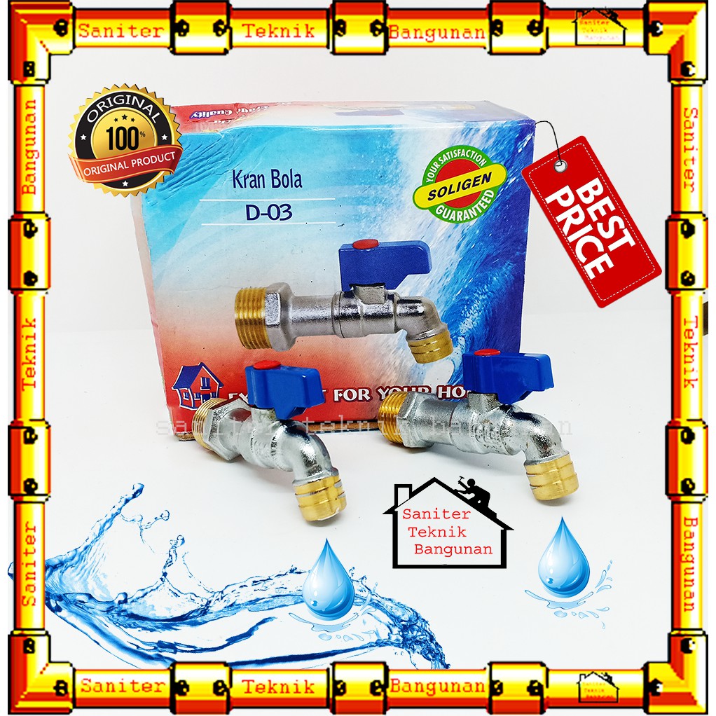 KRAN-KERAN-KRAN AIR-KERAN AIR SOLIGEN GAGANG PENDEK KUNINGAN 1/2&quot; INCH