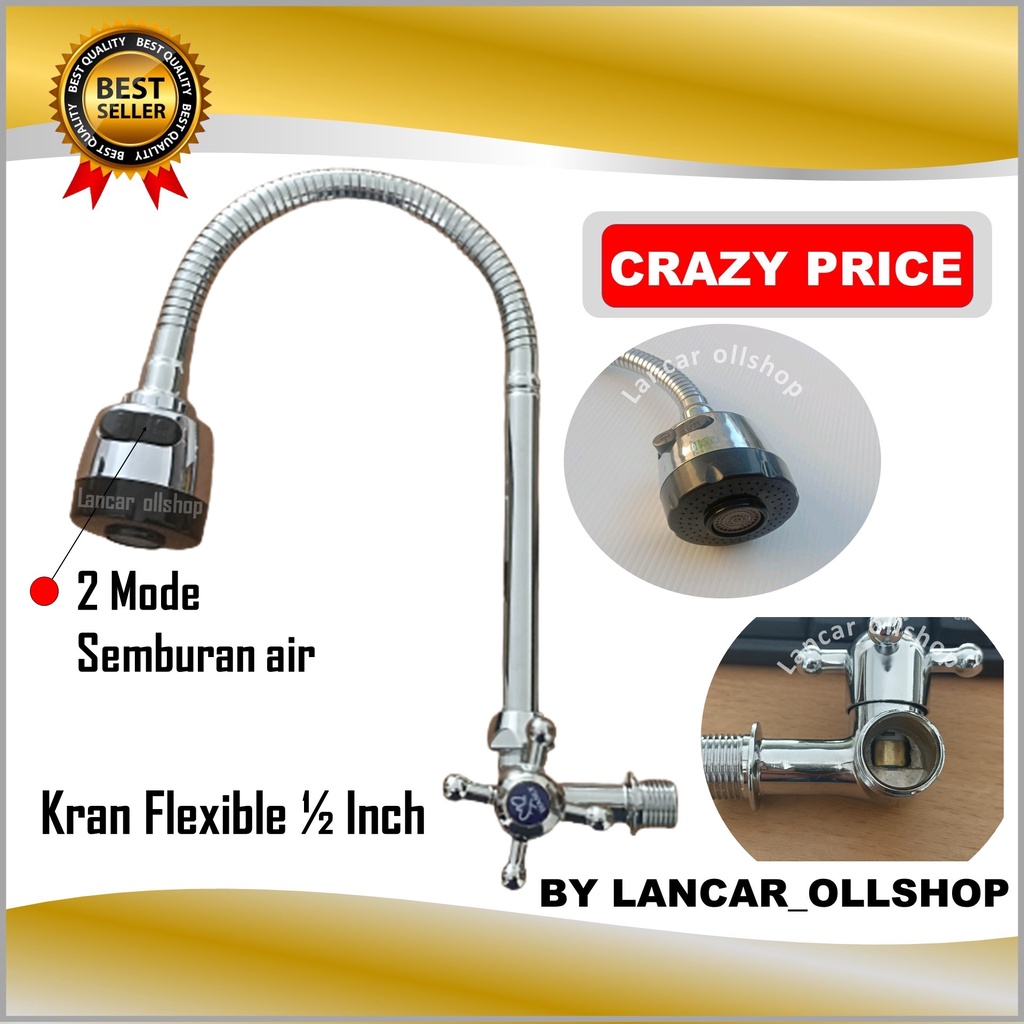 Kran angsa flexibel kepala besar on/off baling / engkol 1/2 inch