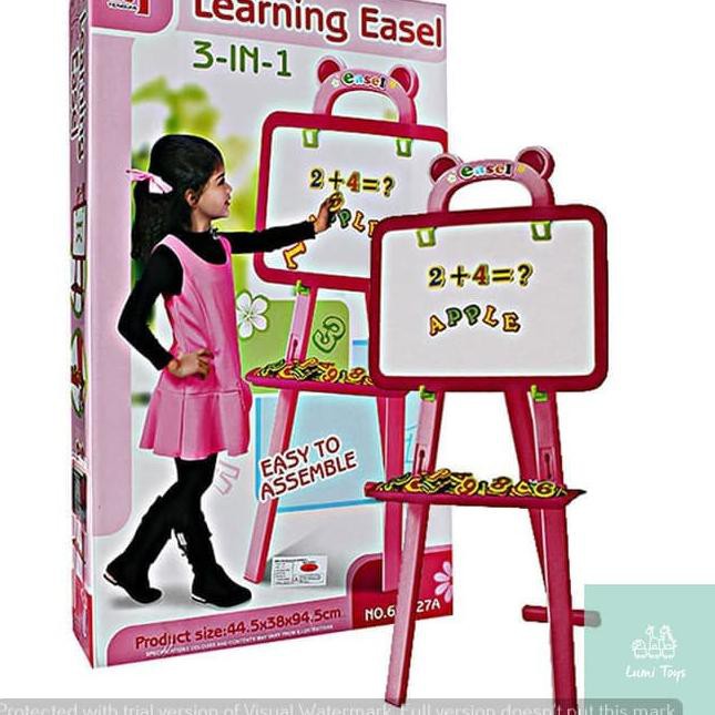

Lumi Toys 3 IN 1 LEARNING EASEL PINK PAPAN TULIS MAGNETIC - Biru 3I1