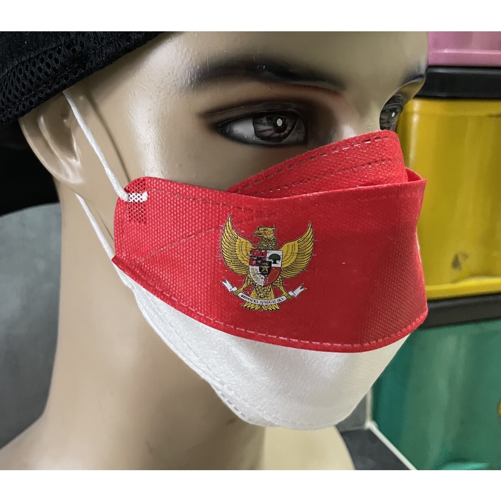 Masker Merah Putih Garuda 77 - Masker HUT RI 77 - Masker Merah Putih KF94 HUT RI 77