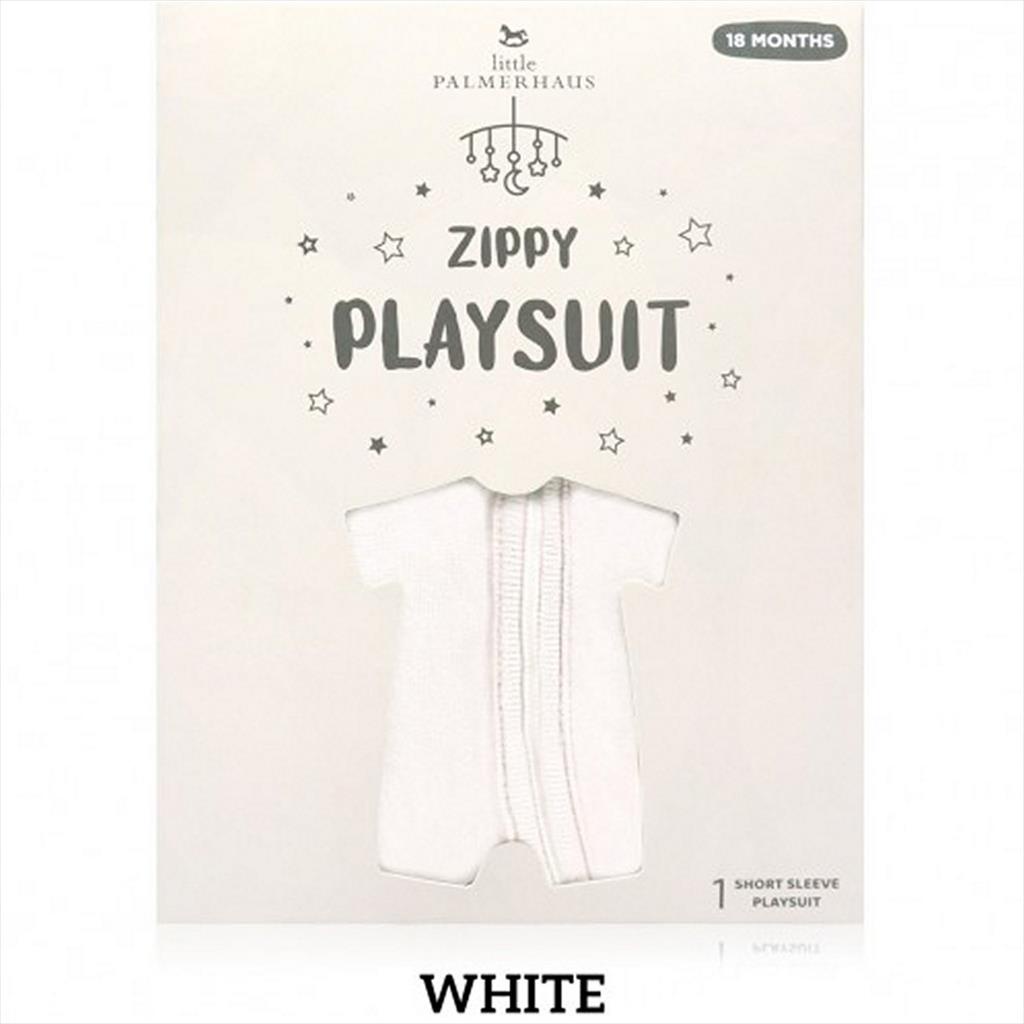 White Little Palmerhaus Zippy  Playsuit Romper Bayi