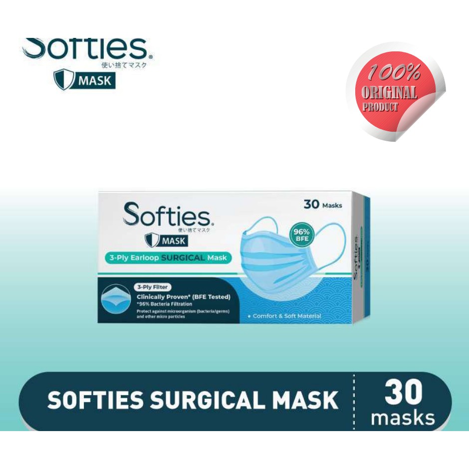 Masker Softies Surgical Mask 3ply isi 30