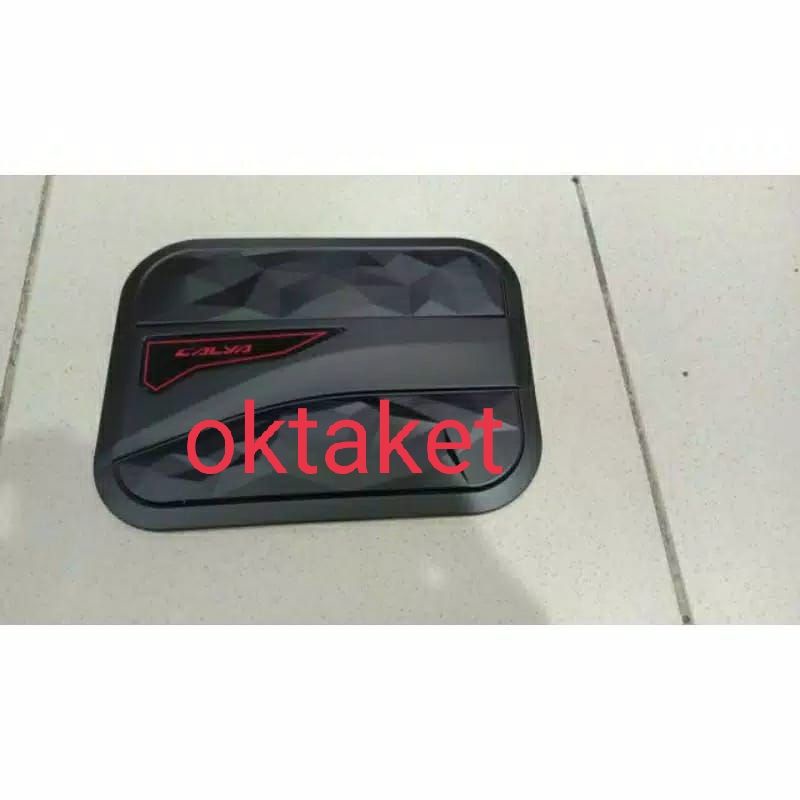 tank cover calya diamond full hitam tulisan merah