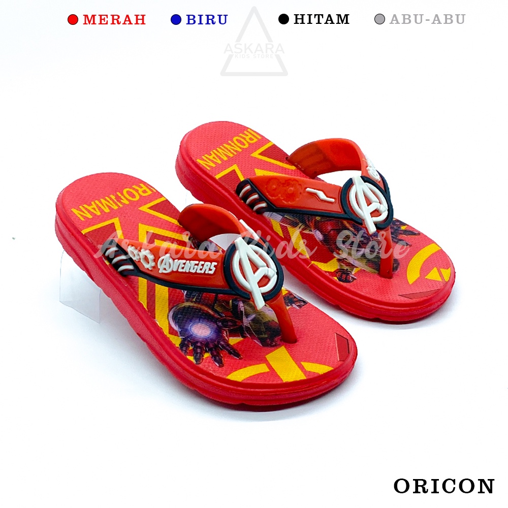 Sandal Anak Laki-laki Sandal Jepit Oricon Anak Bergambar Keren Usia 2 - 9 Tahun