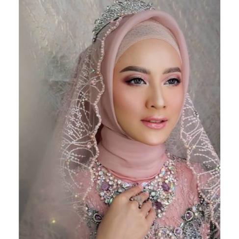 Slayer Pengantin Akar Mutiara Payet / Hijab Pengantin / Bisa Cod