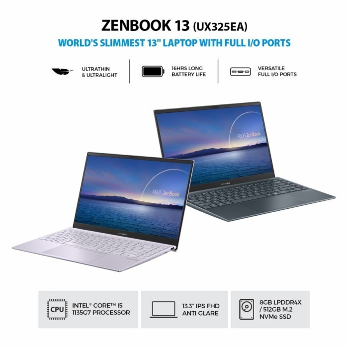 Asus Zenbook UX325EA OLED551 OLED i5 1135G7 8GB 512ssd IrisXe OHS - Garansi Resmi