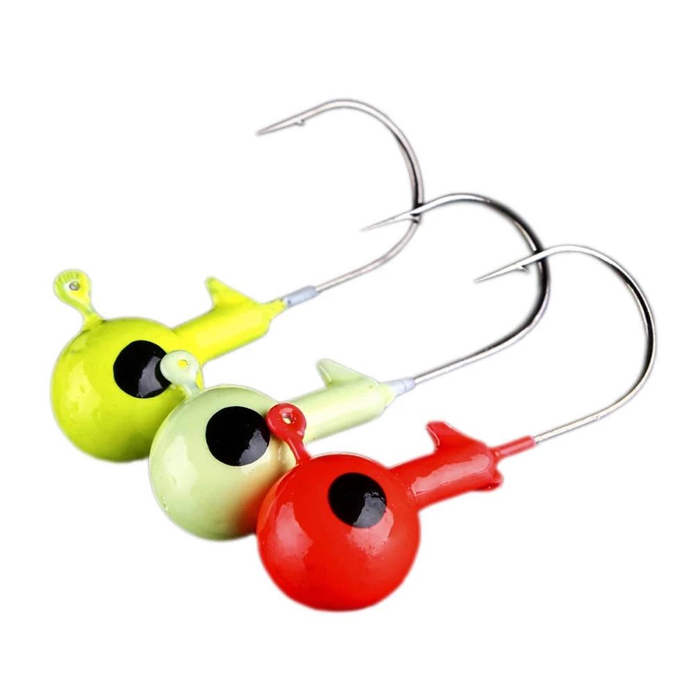 Agustinina Jig Head Hook Soft Worm Fishing Tackle Jig Lure Umpan Pancing Bercahaya Gelap