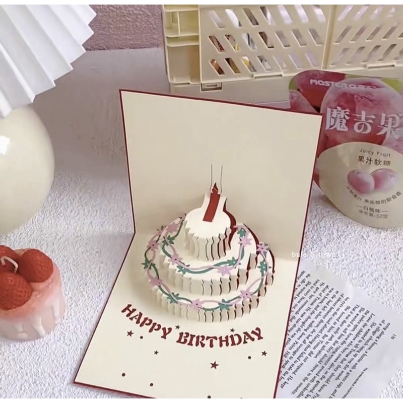 [ miniaids ] korean pop up birthday cake card aesthetic murah