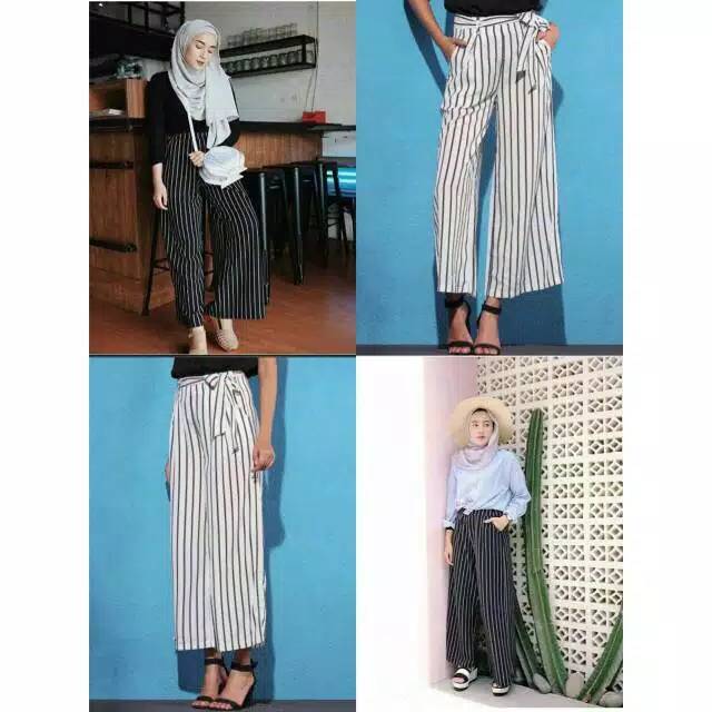 GIRLS FASHION Celana Kulot Salur Yomi Kwaci Wanita GIRLS FASHION Celana Kulot Salur Yomi Kwaci Wanita