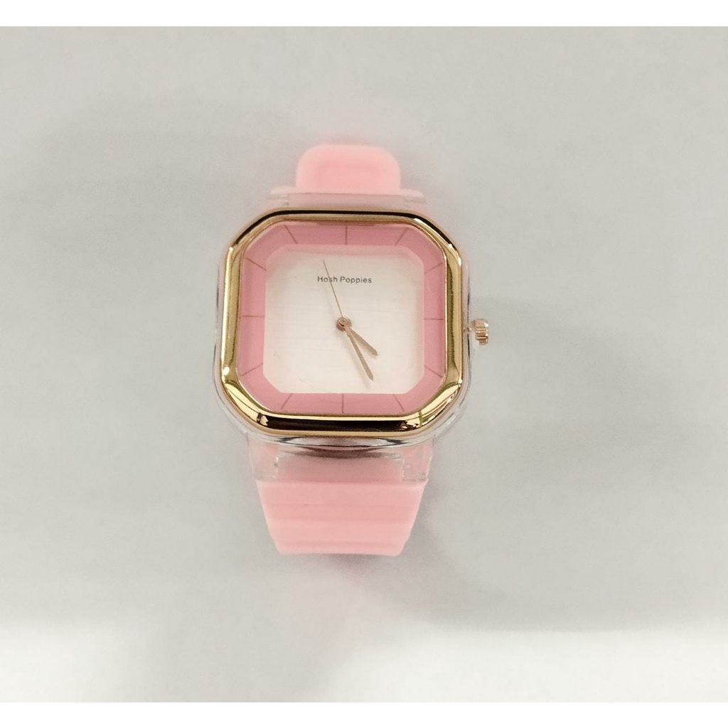 ⭐Bobastore⭐ JT036 jam wanita hosh poppies kotak rubber crono off type hp60-PINK
