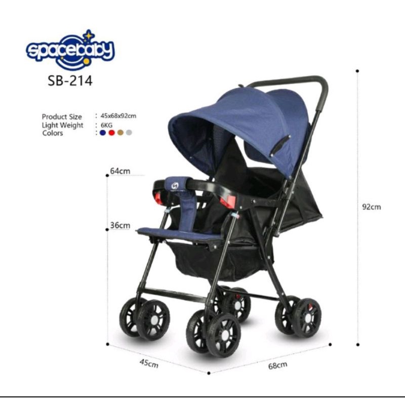 Baby Stroller Kereta Bayi Space Baby SB-207&amp;SB 214 Reversible Stir Bisa 2 Arah 3 in 1 Duduk Rebahan Tidur