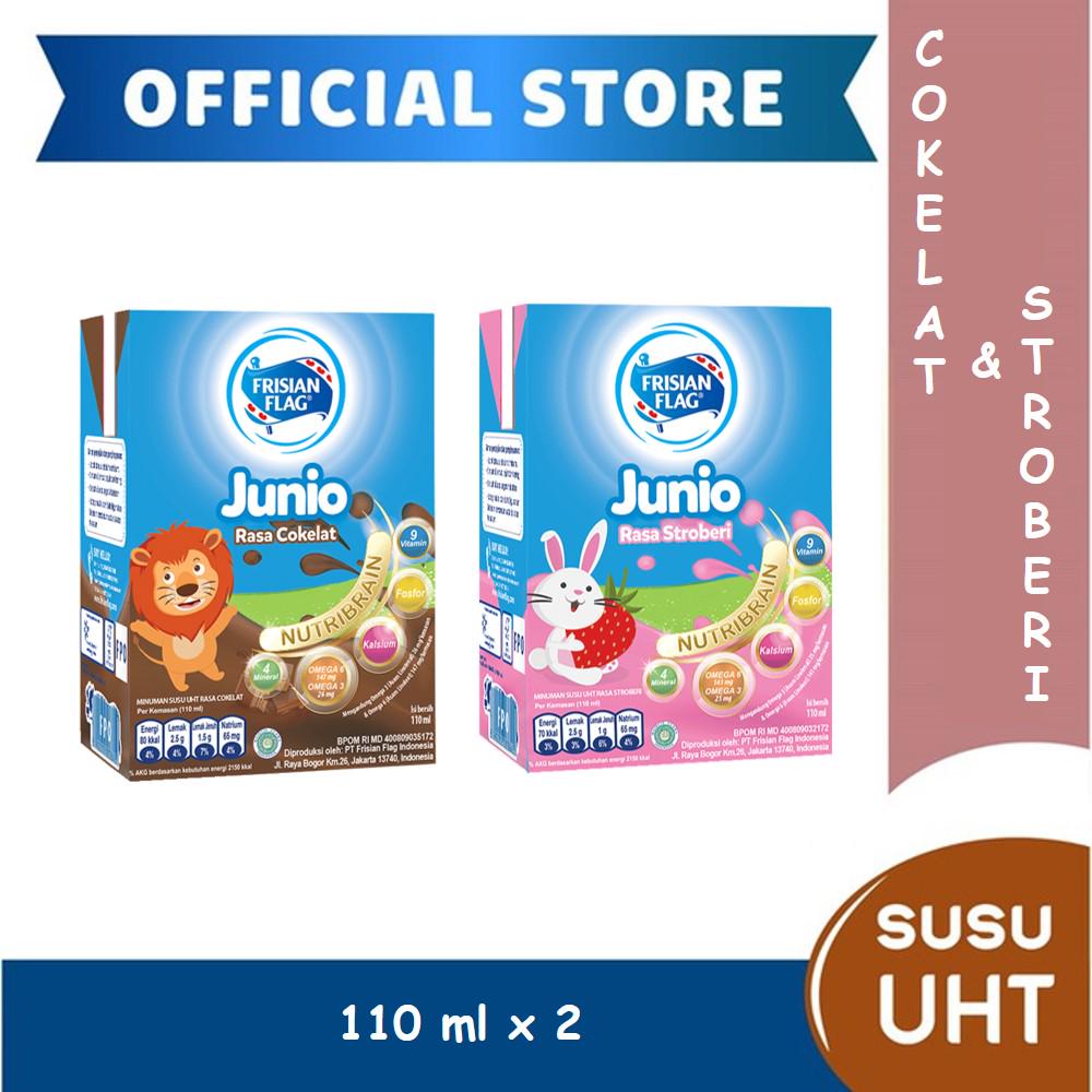 Frisian Flag Junio UHT Chocolate 110ml + Frisian Flag Junio UHT Strawberry 110ml