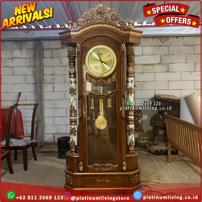 Jam Hias Jati Ukiran Lemari Jam Hias Kaca Ukiran Lemari Jam Hias Jati Platinumliving Furniture Indon