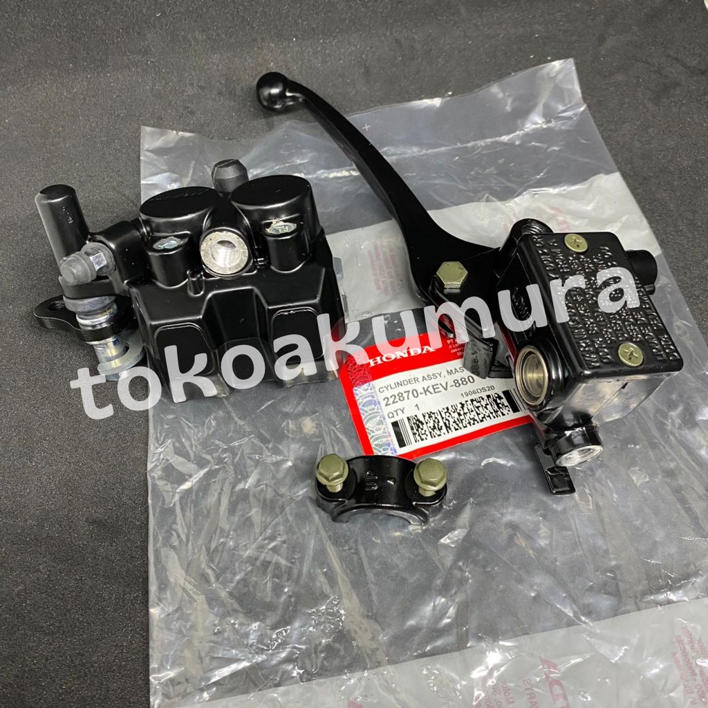 MASTER REM ASSY plus KALIPER DEPAN SUPRA X SUPRA FIT NEW KHARISMA SUPRA X 125 SUPRA FIT LAMA REVO OLD - HITAM