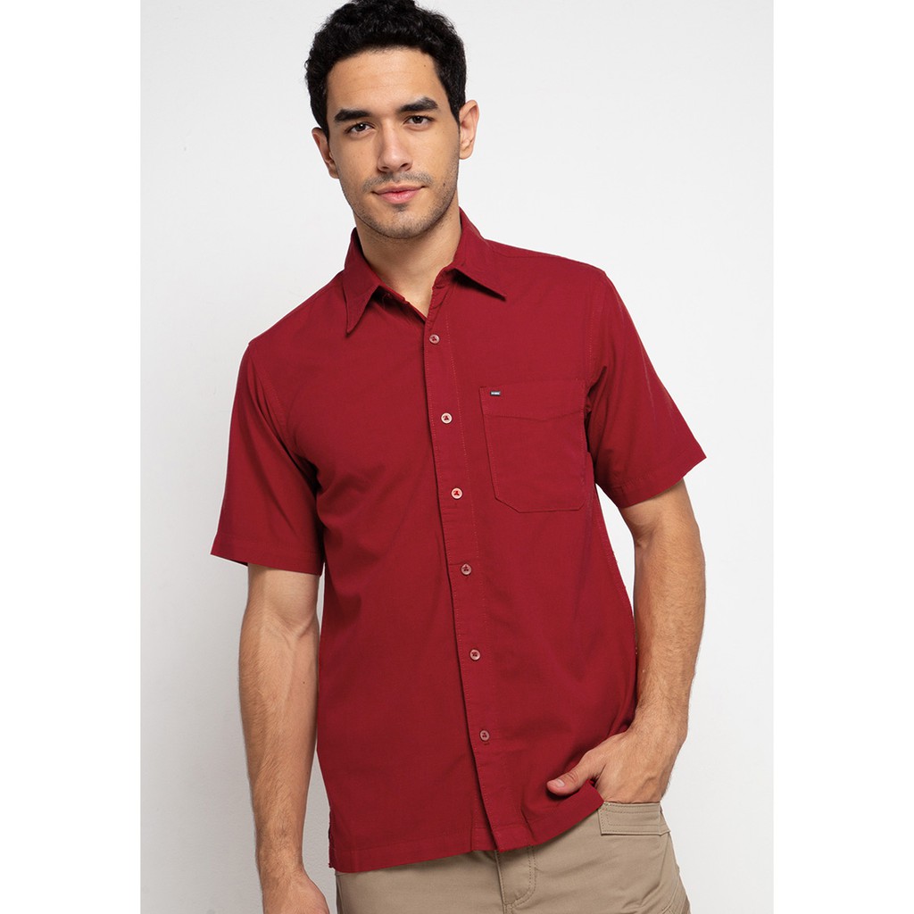 Kemeja Lengan Pendek Asli MGee 3451C Spectrum Merah Orange Putih Hitam Green3 Grey1