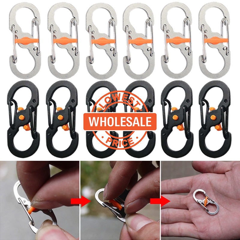 [Harga Grosir]Gantungan Kunci Carabiner Bentuk Hati Bahan Metal Anti Maling Untuk Tas Pria / Wanita/Hot Sale