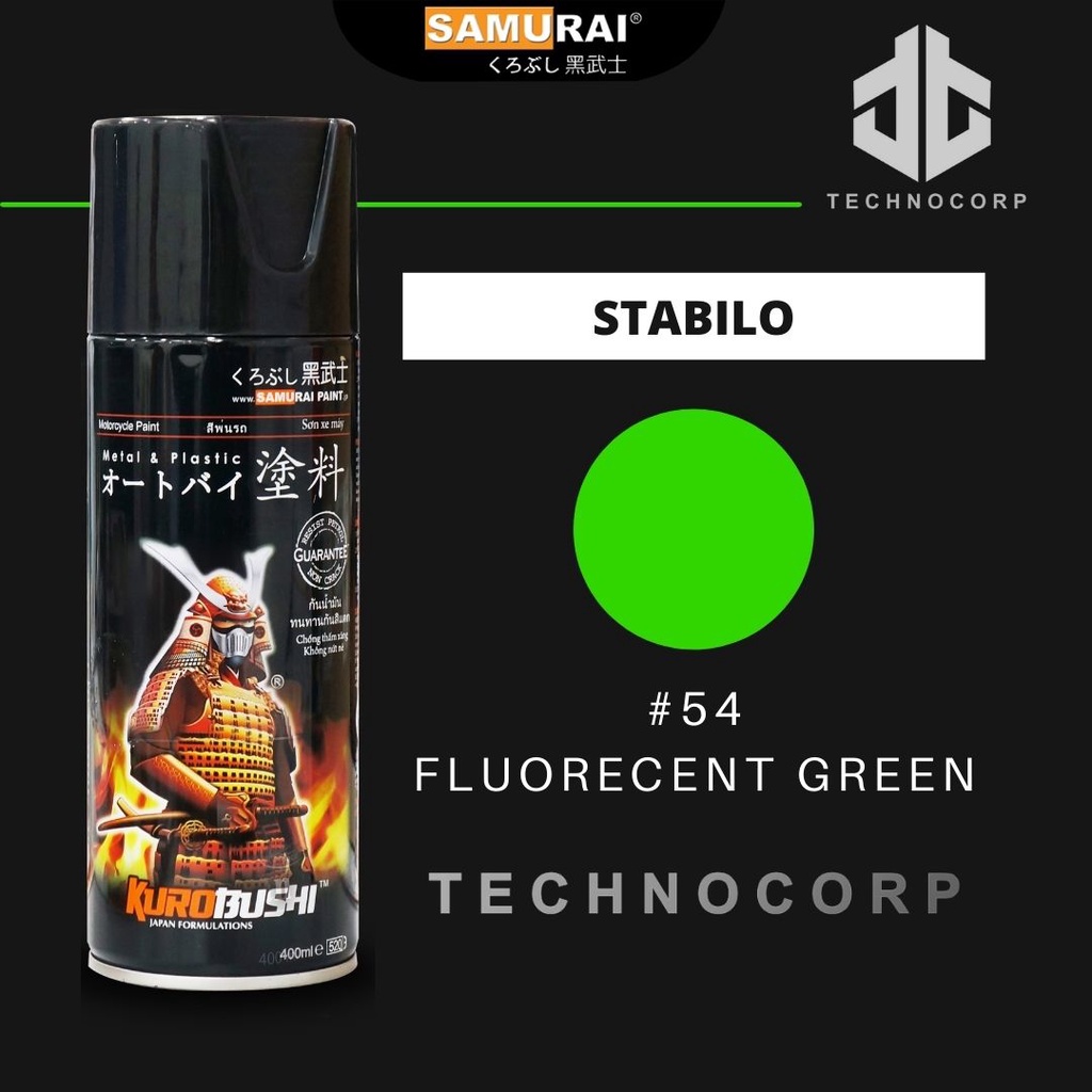 

Cat Semprot SAMURAI PAINT 54 FLUORECENT GREEN / HIJAU STABILO