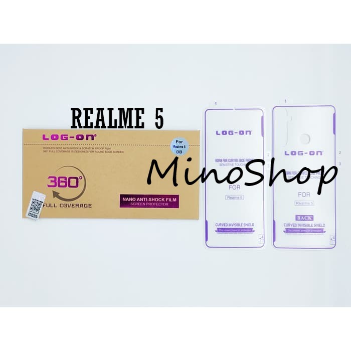 ANTI SHOCK LOG ON REALME 5 SCREEN PROTECTOR DEPAN&amp;BELAKANG - ANTIGORES JELLY