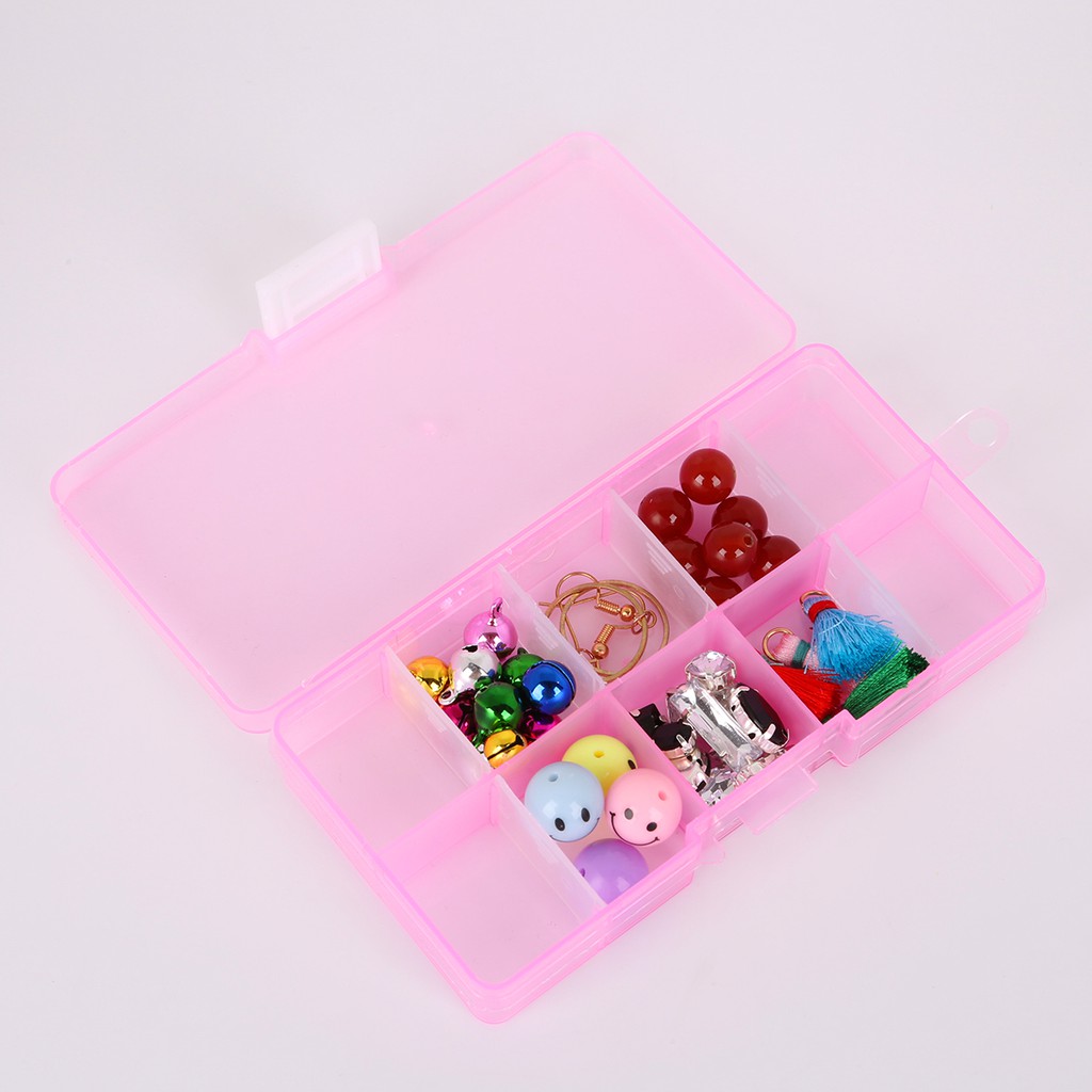 10 Slots Adjustable Transparent Jewelry Storage Box Ring Earring Drug Pill Beads Portable Plastic Organizer Case Travel Bins