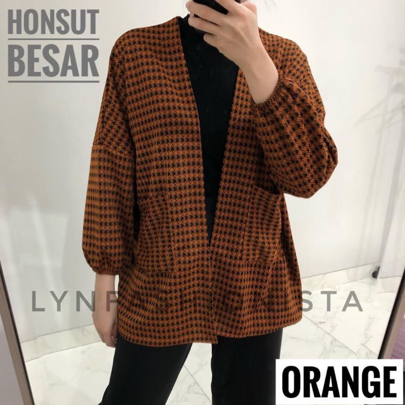 LYNFASHIONISTA-KARDIGAN JUMBO WANITA MODEL BATWING MOTIF HONSUT/RAISA