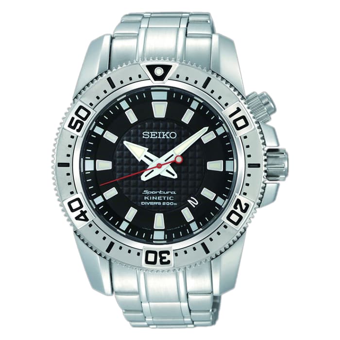 Seiko Sportura Kinetic Diver SKA509P1 Black Dial Stainless Steel