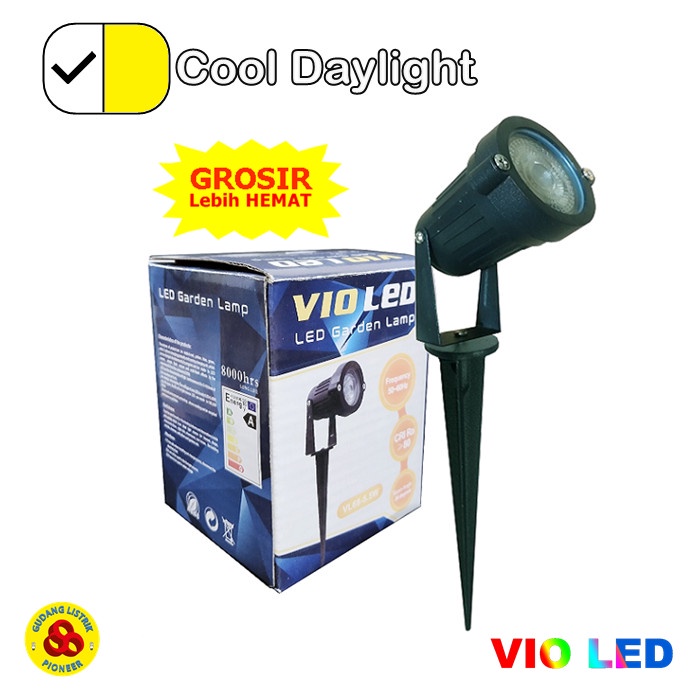 Vio LED Garden Lamp 5W Putih Tancap 220V LED Sorot 5 Watt Spike CDL