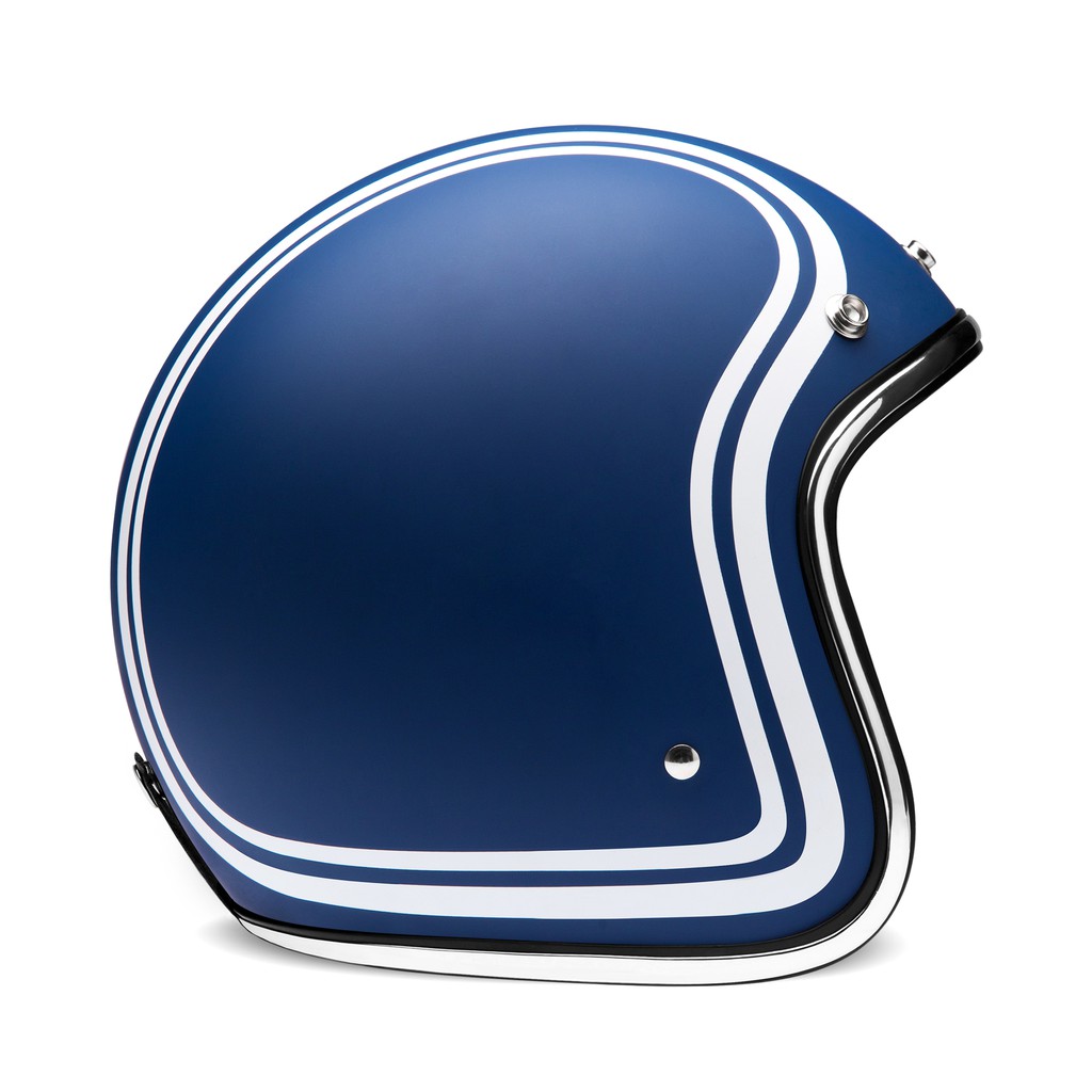 HELM RETRO ZULU CORTEZ BLUE CHROME ( Half Face / Vintage / Simpson / Klasik )