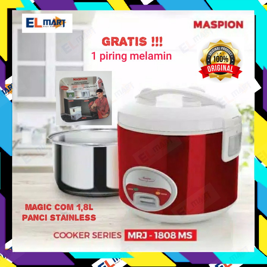 Rice cooker magic com maspion stainless 3in1 1,8L MRJ 1808MS / 1808 MS MMRj1808MS