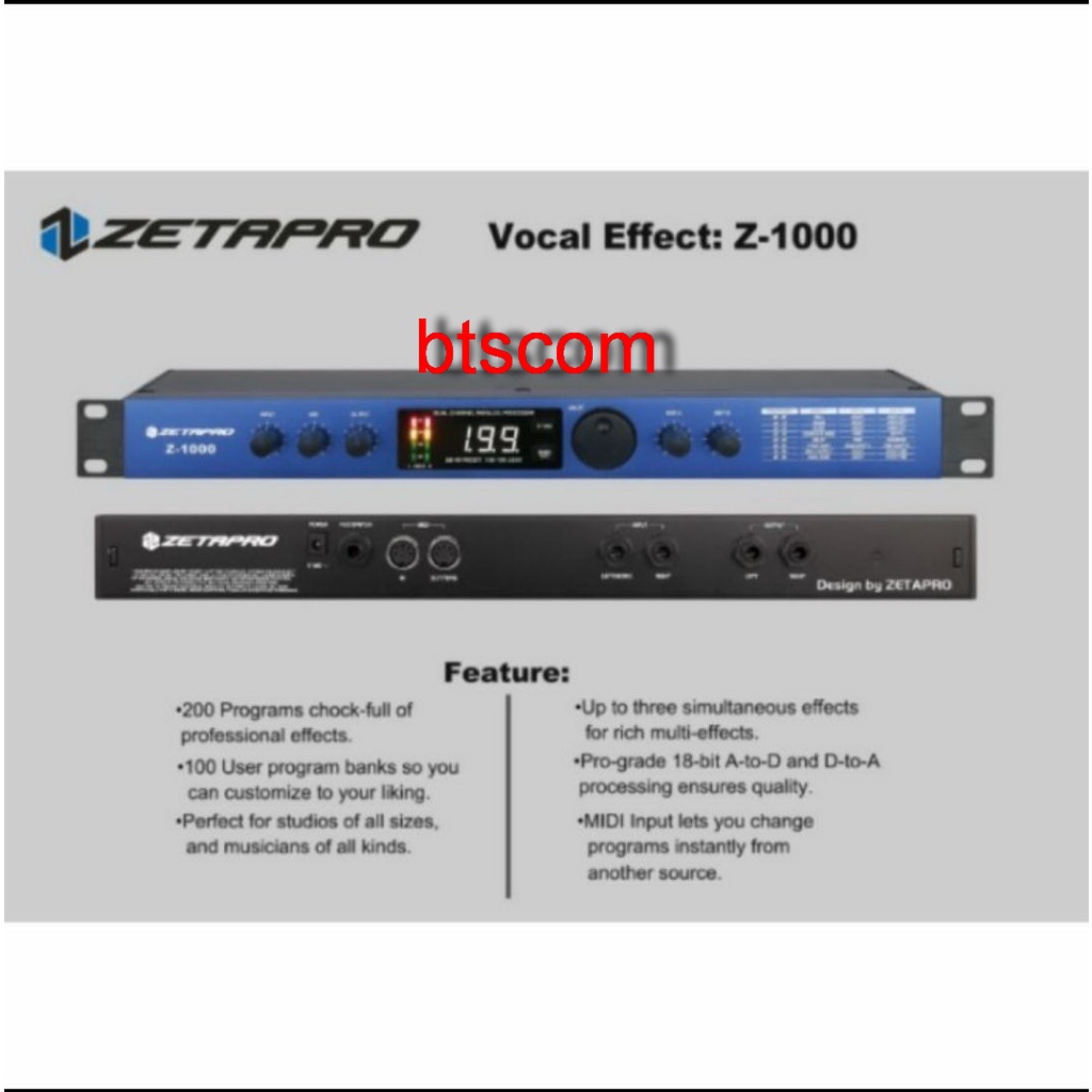 EFFECT VOCAL ZETAPRO Z1000 EFFECT ZETAPRO Z-1000 EFEK VOCAL 24 BIT SIGNAL PROCESING ZETAPRO Z1000