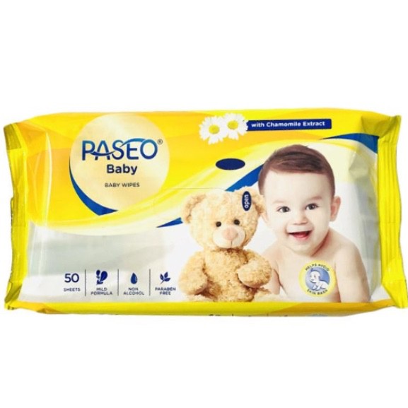 Tissue Basah 50 Sheets Paseo Baby Wipes